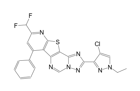 2-(4-chloro-1-ethyl-1H-pyrazol-3-yl)-9-(difluoromethyl)-7-phenylpyrido[3',2':4,5]thieno[2,3-e][1,2,4]triazolo[1,5-c]pyrimidine