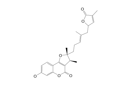 FUKANEFUROMARIN-J;2,3-DIHYDRO-7-HYDROXY-(2S*,3R*)-DIMETHYL-2-[4-METHYL-5-(4-METHYL-5-OXO-2,5-DIHYDRO-2-FURYL)-(3E)-PENTENYL]-FURO-[3,2-C]-COUMARIN