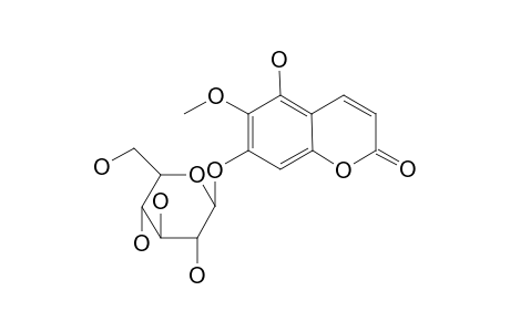 5-Hydroxy-6-methoxy-7-o-.beta.-D-glucosyl - coumarin