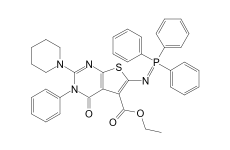 4-Keto-3-phenyl-2-piperidino-6-(triphenylphosphoranylideneamino)thieno[2,3-D]pyrimidine-5-carboxylic acid ethyl ester