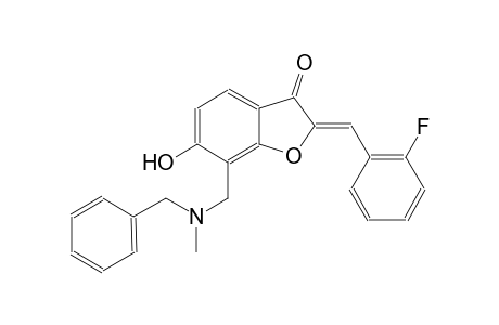 3(2H)-benzofuranone, 2-[(2-fluorophenyl)methylene]-6-hydroxy-7-[[methyl(phenylmethyl)amino]methyl]-, (2Z)-