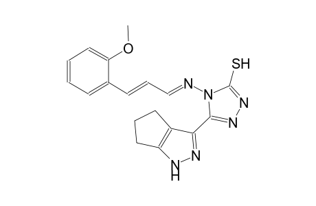 4-{[(E,2E)-3-(2-methoxyphenyl)-2-propenylidene]amino}-5-(1,4,5,6-tetrahydrocyclopenta[c]pyrazol-3-yl)-4H-1,2,4-triazole-3-thiol