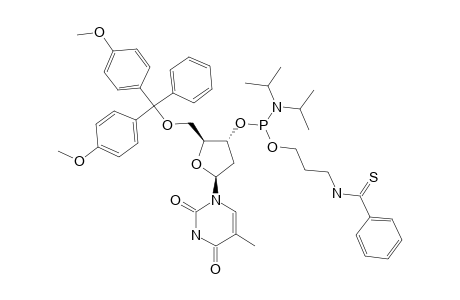 5'-O-(4,4'-DIMETHOXYTRITYL)-3'-O-(N,N-DIISOPROPYLAMINO)-[2-[[THIOXO-(PHENYL)-METHYL]-AMINO]-PROPOXY]-PHOSPHINYL-2'-DEOXYTHYMIDINE;FAST-DIASTEREOME