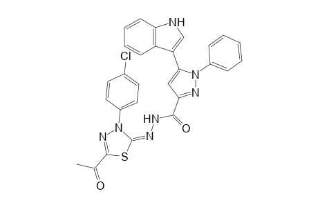 N'-[5-Acetyl-3-(4-chlorophenyl)-1,3,4-thiadiazol-2(3H)-ylidene]-5-(1H-indol-3-yl)-1-phenyl-1H-pyrazole-3-carbohydrazide