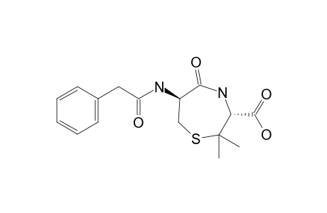 (3R,6S)-5-Oxo-2,2-dimethyl-6-(2'-phenylacetylamino)-perhydro-1,4-thiazepine-3-carboxylic acid