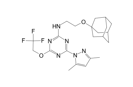 1,3,5-triazin-2-amine, 4-(3,5-dimethyl-1H-pyrazol-1-yl)-N-[2-(tricyclo[3.3.1.1~3,7~]dec-1-yloxy)ethyl]-6-(2,2,2-trifluoroethoxy)-