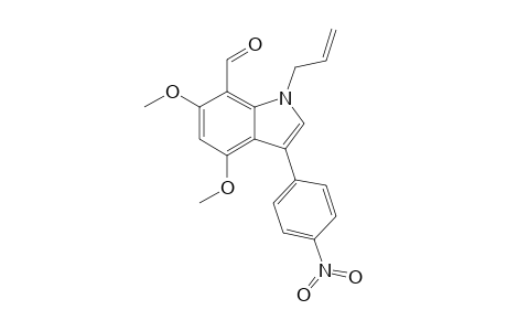 4,6-Dimethoxy-3-(4-nitrophenyl)-1-(prop-2'-enyl)indole-7-carbaldehyde