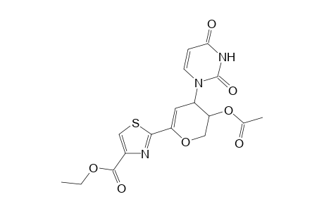 Ethyl 2-(4'-O-Acetyl-2'-,3'-dideoxy-3'-(uracil-1''-yl)-D-threo-pent-1'-enopyranosyl]thiazole-4-carboxylate