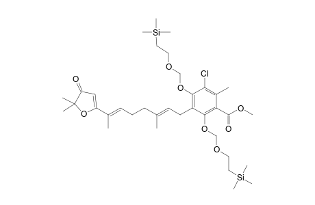 Methyl 3-chloro-5-[(E,E)-7-(4,5-dihydro-5,5-dimethyl-4-oxofuran-2-yl)-3-methylocta-2,6-dienyl]-2-methyl-4,6-bis[2-(trimethylsilyl)ethoxymethoxy]benzaldehyde