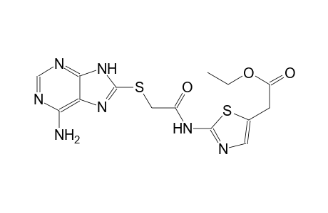 ethyl [2-({[(6-amino-9H-purin-8-yl)sulfanyl]acetyl}amino)-1,3-thiazol-5-yl]acetate