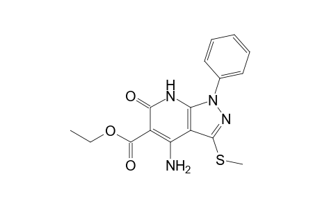 Ethyl 4-amino-1,7-dihydro-3-methylthio-6-oxo-1-phenyl-6H-pyrazolo[3,4-b]pyridine-5-carboxylate