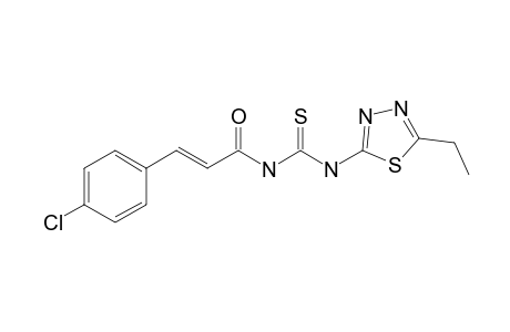 (E)-3-(4-chlorophenyl)-N-[(5-ethyl-1,3,4-thiadiazol-2-yl)carbamothioyl]prop-2-enamide