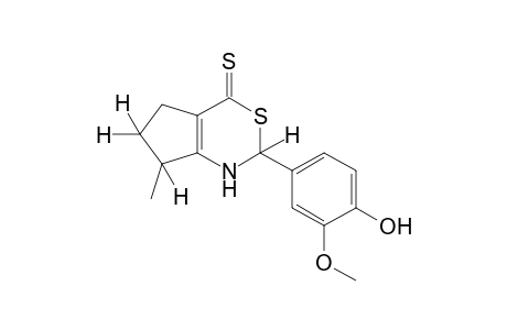 2-(4-hydroxy-3-methoxyphenyl)-7-methyl-2,5,6,7-tetrahydrocyclopenta[d][1,3]thiazine-4(1H)-thione