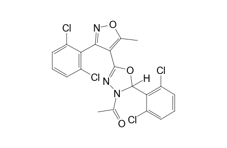 5-(2,6-dichlorophenyl)-2-[3-(2,6-dichlorophenyl)-5-methyl-4-isoxazolyl]-deltasquare-1,3,4-oxadiazolin-4-yl methyl ketone