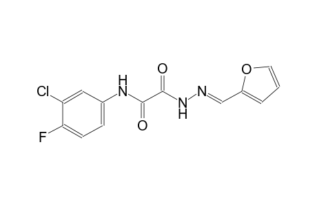 N-(3-chloro-4-fluorophenyl)-2-[(2E)-2-(2-furylmethylene)hydrazino]-2-oxoacetamide
