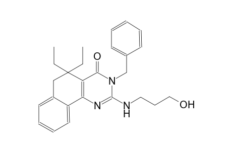 benzo[h]quinazolin-4(3H)-one, 5,5-diethyl-5,6-dihydro-2-[(3-hydroxypropyl)amino]-3-(phenylmethyl)-