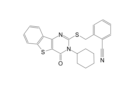 2-{[(3-cyclohexyl-4-oxo-3,4-dihydro[1]benzothieno[3,2-d]pyrimidin-2-yl)sulfanyl]methyl}benzonitrile
