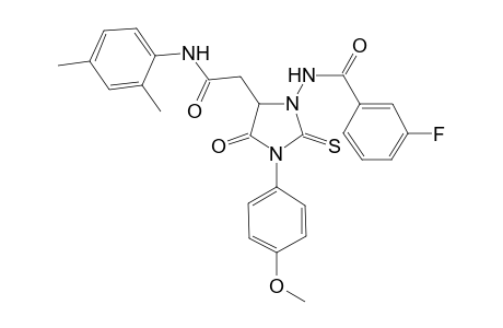N-[5-[2-(2,4-dimethylanilino)-2-keto-ethyl]-4-keto-3-(4-methoxyphenyl)-2-thioxo-imidazolidin-1-yl]-3-fluoro-benzamide