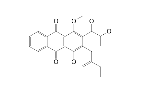 3-(1'',2''-DIHYDROXYPROPYL)-2-(2'-ETHYLPROP-2'-ENYL)-1-HYDROXY-4-METHOXYANTHRAQUINONE