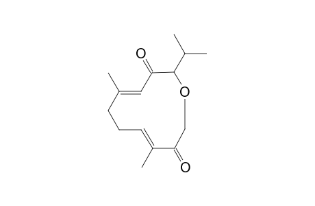 (4E,8E)-2-isopropyl-5,9-dimethyl-1-oxacycloundeca-4,8-diene-3,10-dione