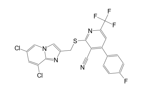 2-{[(6,8-dichloroimidazo[1,2-a]pyridin-2-yl)methyl]sulfanyl}-4-(4-fluorophenyl)-6-(trifluoromethyl)nicotinonitrile