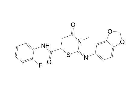 2H-1,3-thiazine-6-carboxamide, 2-(1,3-benzodioxol-5-ylimino)-N-(2-fluorophenyl)tetrahydro-3-methyl-4-oxo-, (2E)-