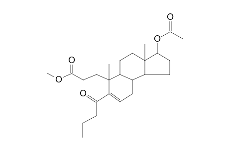 17.beta.-Acetoxy-4-oxo-4-propyl-3,4-seco-5-androsten-3-oic acid, methyl ester