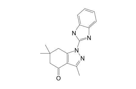 1-(2-BENZIMIDAZOLYL)-3-METHYL-4-OXO-6,6-DIMETHYL-4,5,6,7-TETRAHYDROINDAZOLE