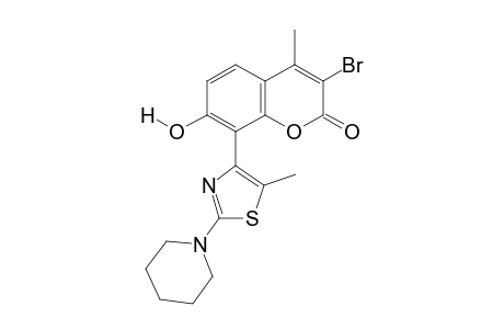 3-bromo-7-hydroxy-4-methyl-8-(5-methyl-2-piperidino-4-thiazolyl)coumarin