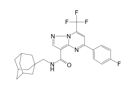 Pyrazolo[1,5-a]pyrimidine-3-carboxamide, 5-(4-fluorophenyl)-N-(tricyclo[3.3.1.1(3,7)]dec-1-ylmethyl)-7-(trifluoromethyl)-