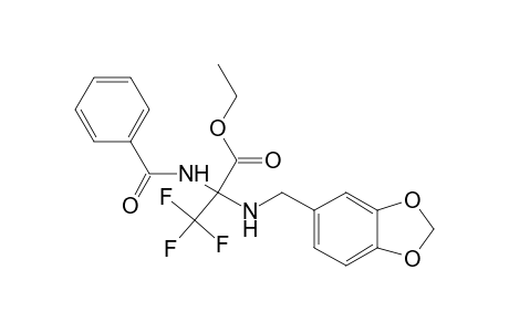 Ethyl 2-benzamido-3,3,3-trifluoro-2-(piperonylamino)propionate