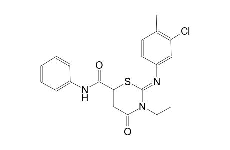 (2Z)-2-[(3-chloro-4-methylphenyl)imino]-3-ethyl-4-oxo-N-phenyltetrahydro-2H-1,3-thiazine-6-carboxamide