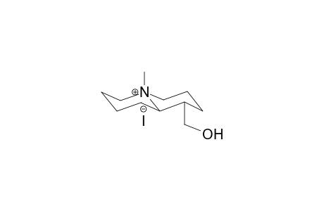 1-(hydroxymethyl)-5-methyloctahydro-2H-quinolizinium iodide