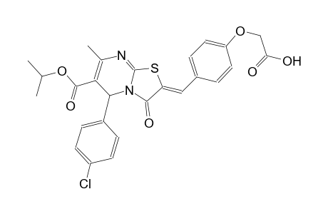 {4-[(Z)-(5-(4-chlorophenyl)-6-(isopropoxycarbonyl)-7-methyl-3-oxo-5H-[1,3]thiazolo[3,2-a]pyrimidin-2(3H)-ylidene)methyl]phenoxy}acetic acid