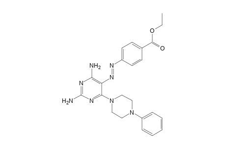 p-{{2,4-diamino-6-(4-phenyl-1-piperazinyl)-5-pyrimidinyl]azo}benzoic acid, ethyl ester