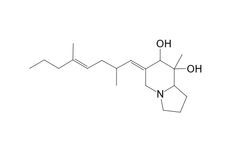 6-Methyl-6,7-dihydroxy-8-[2',5'-dimethyl-4'-octenylidene]-1-azabicyclo[3.4.0]nonane