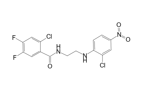 2-Chloranyl-N-[2-[(2-chloranyl-4-nitro-phenyl)amino]ethyl]-4,5-bis(fluoranyl)benzamide