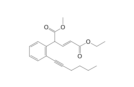 O1-ethyl O5-methyl (E)-4-(2-hex-1-ynylphenyl)pent-2-enedioate