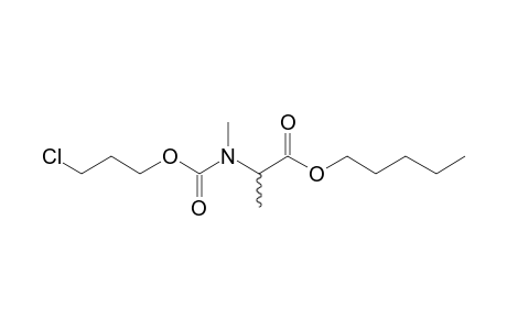 dl-Alanine, N-methyl-N-(3-chloropropoxycarbonyl)-, pentyl ester