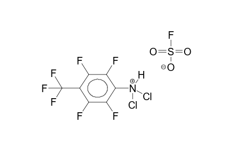 4-TRIFLUOROMETHYLTETRAFLUOROPHENYLDICHLOROAMMONIUM FLUOROSULPHATE