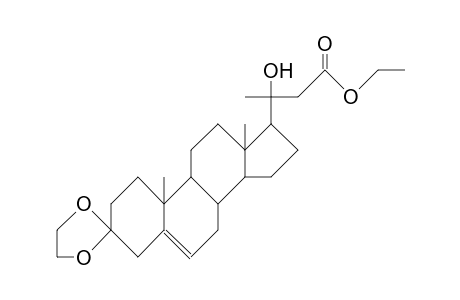 3-Ethylenedioxy-20R-hydroxy-23-norchol-5-en-24-oic acid, ethyl ester