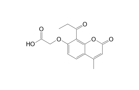 acetic acid, [[4-methyl-2-oxo-8-(1-oxopropyl)-2H-1-benzopyran-7-yl]oxy]-