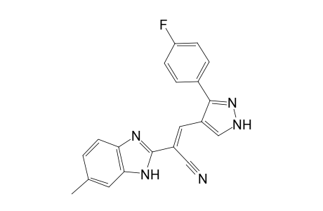 (E)-3-[5-(4-fluorophenyl)-1H-pyrazol-4-yl]-2-(6-methyl-1H-benzimidazol-2-yl)-2-propenenitrile