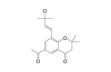 2,2-DIMETHYL-6-ACETYL-8-(3'-HYDROXY-3'-METHYL-TRANS-BUT-1'-ENYL)-CHROMAN-4-ONE