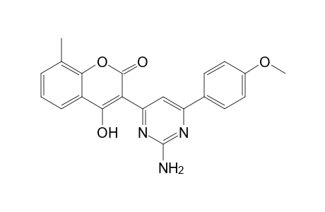 2-Amino-8-methyl-6-(4-methoxyphenyl)-4-[2H-4-hydroxy-2-oxo[1]benzopyran-3-yl]pyrimidine