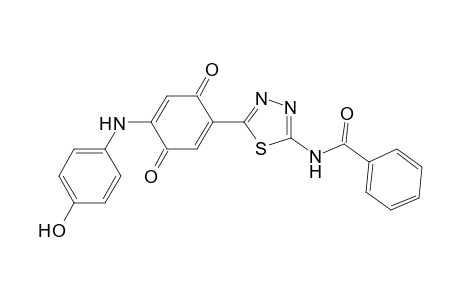 N-[5-[4-(4-hydroxyanilino)-3,6-diketo-cyclohexa-1,4-dien-1-yl]-1,3,4-thiadiazol-2-yl]benzamide