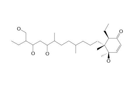 MOMORDOL;1-HYDROXY-1,2-DIMETHYL-2-[8',10'-DIHYDROXY-4',7'-DIMETHYL-11'-HYDROXYMETHYL-TRIDECA]-3-ETHYL-CYCLOHEX-5-EN-4-ONE