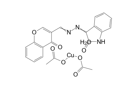 (acetyloxy)cuprio acetate 3-{2-[(4-oxo-4H-chromen-3-yl)methylidene]hydrazin-1-ylidene}-2,3-dihydro-1H-indol-2-one hydrate