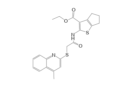 4H-cyclopenta[b]thiophene-3-carboxylic acid, 5,6-dihydro-2-[[[(4-methyl-2-quinolinyl)thio]acetyl]amino]-, ethyl ester