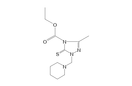 3-methyl-1-(piperidinomethyl)-5-thioxo-delta 2-1,2,4-triazoline-4-carboxylic acid, ethyl ester